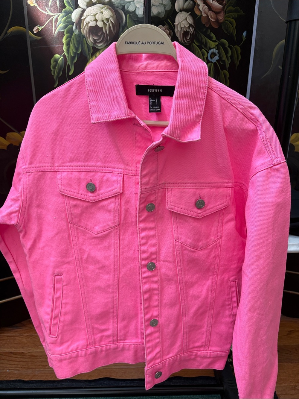 Forever 21 Neon Pink Denim Jacket